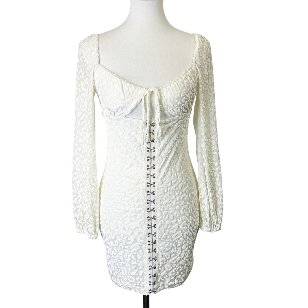 Princess Polly Ivory Velvet Corset Dress Women's Size 6 US Coquette‎
